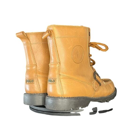 Boys Polo Ralph Lauren Ranger Hi II Leather Boots Size 7 Tan - Picture 4 of 6